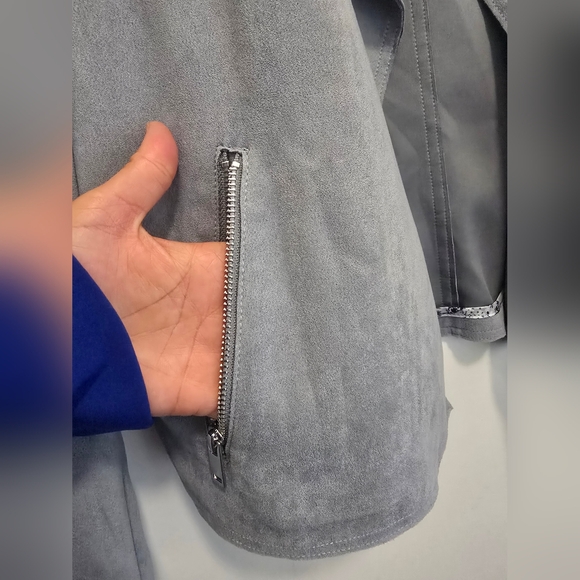 Anthropologie Light Gray Leather Jacket - Picture 10 of 10